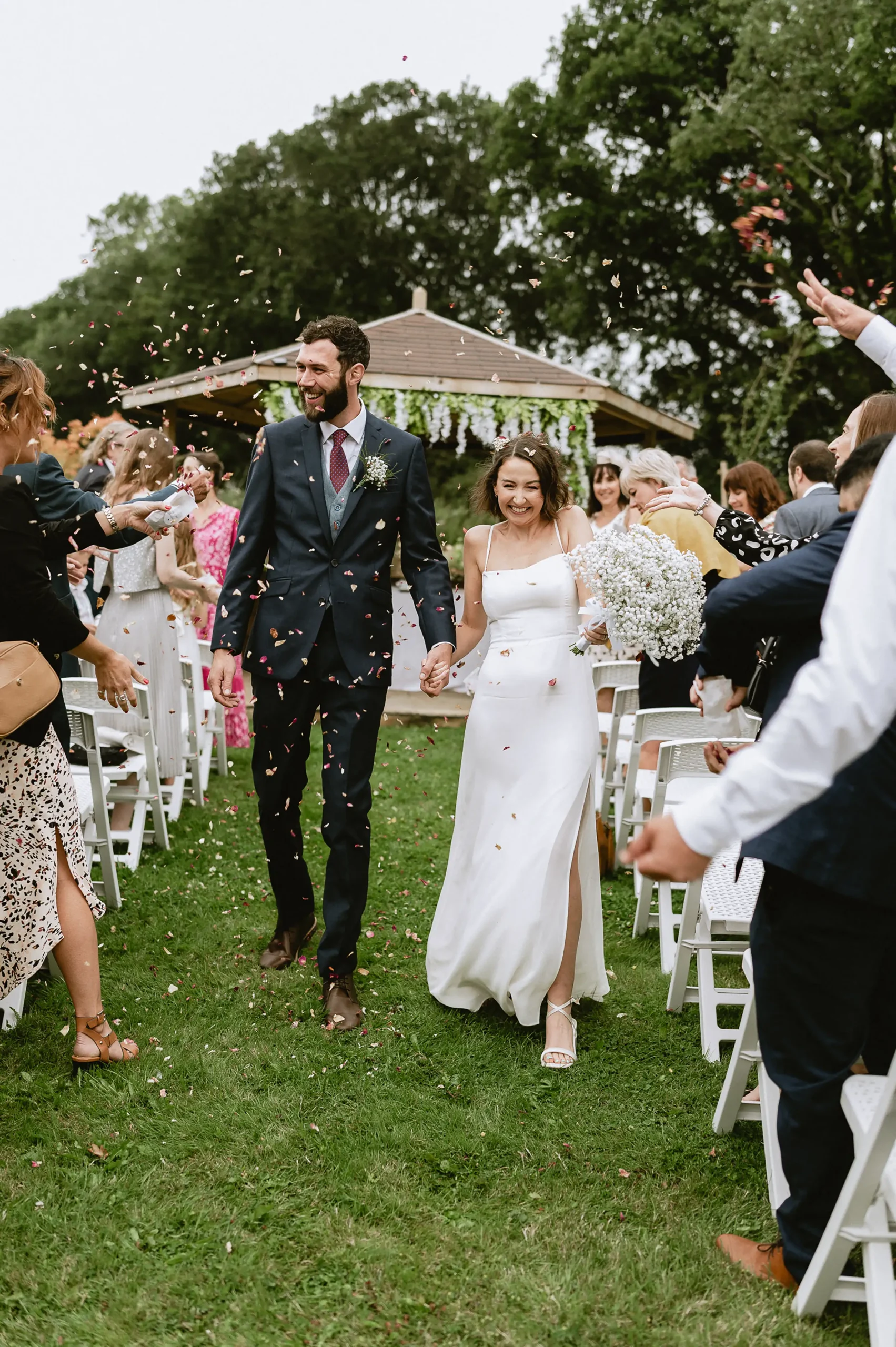 wedding couple confetti shoot at The Angel Hotel, Alton, Hampshire — candid wedding photography by VasPhotography