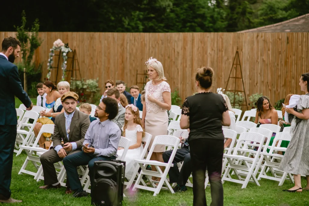 outdoor guest setup at The Angel Hotel, Alton, Hampshire — candid wedding photography by VasPhotography